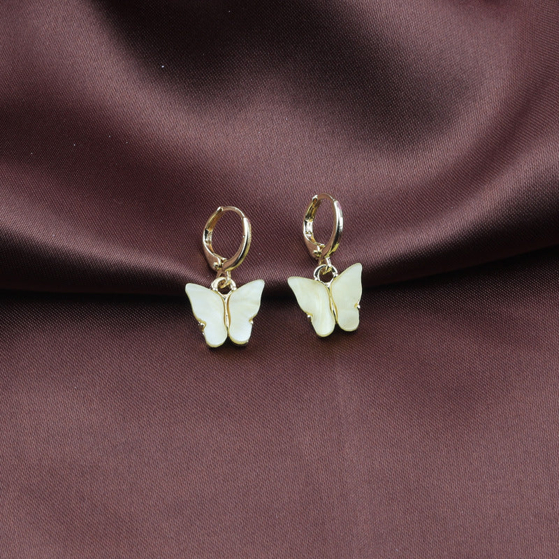 Wholesale New Earrings Fashion Color Acrylic Butterfly Small Fresh Earrings